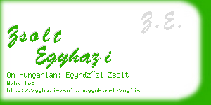 zsolt egyhazi business card